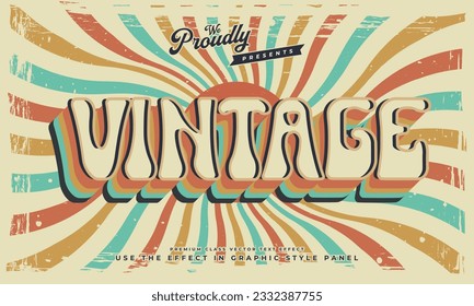 tipo de tipografía de tipo de letra de efecto de texto retro editable vintage