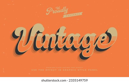 tipo de tipografía de tipo de letra de efecto de texto retro editable vintage
