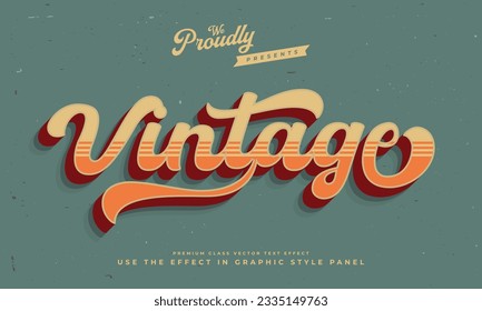 vintage retro editable text effect alphabet font typography typeface