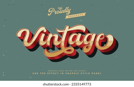 tipo de tipografía de tipo de letra de efecto de texto retro editable vintage