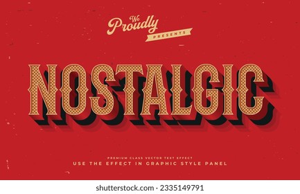 tipo de tipografía de tipo de letra de efecto de texto retro editable vintage