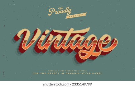 vintage retro editable text effect alphabet font typography typeface