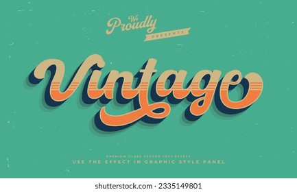 vintage retro editable text effect alphabet font typography typeface