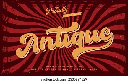 vintage retro editable text effect alphabet font typography typeface