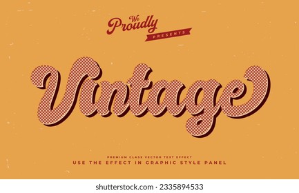 tipo de tipografía de tipo de letra de efecto de texto retro editable vintage