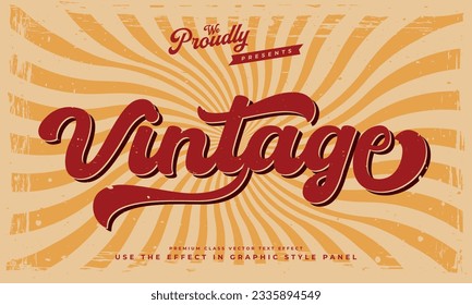 vintage retro editable text effect alphabet font typography typeface