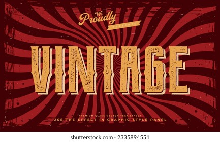 vintage retro editable text effect alphabet font typography typeface