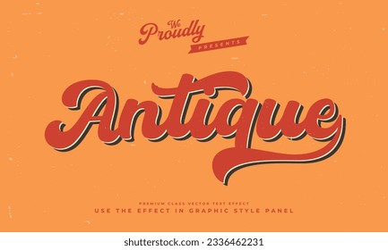 vintage retro editable text effect alphabet font typography typeface