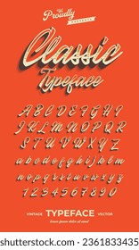 tipo de tipografía de tipo de letra de efecto de texto retro editable vintage