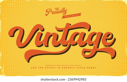 vintage retro editable text effect alphabet font typography typeface