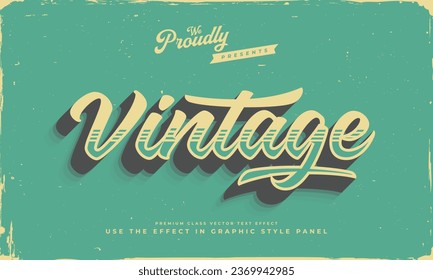 vintage retro editable text effect alphabet font typography typeface