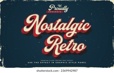 vintage retro editable text effect alphabet font typography typeface