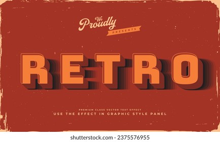 vintage retro editable text effect alphabet font typography typeface