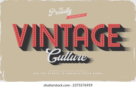 tipo de tipografía de tipo de letra de efecto de texto retro editable vintage