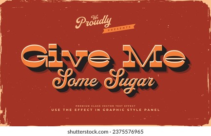 vintage retro editable text effect alphabet font typography typeface