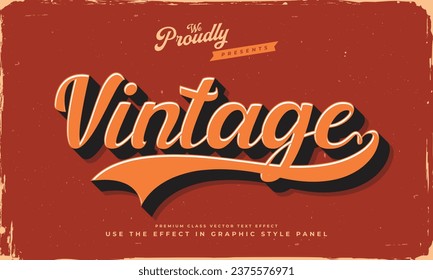 vintage retro editable text effect alphabet font typography typeface