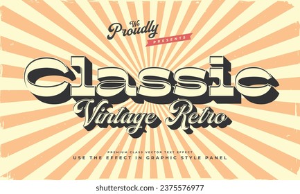 vintage retro editable text effect alphabet font typography typeface