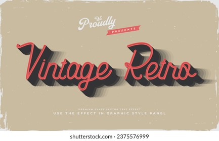vintage retro editable text effect alphabet font typography typeface