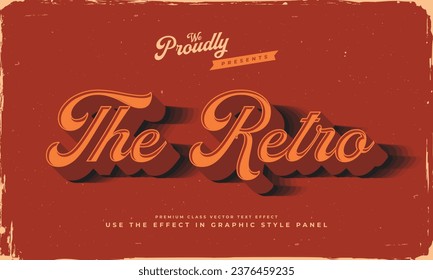 vintage retro editable text effect alphabet font typography typeface