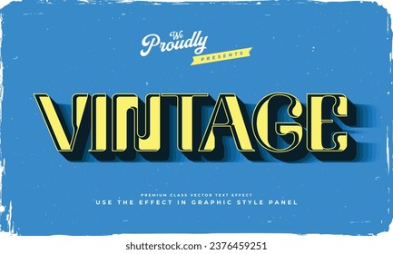 vintage retro editable text effect alphabet font typography typeface