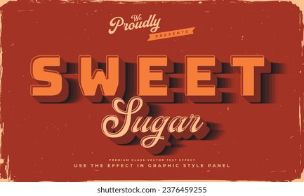 vintage retro editable text effect alphabet font typography typeface