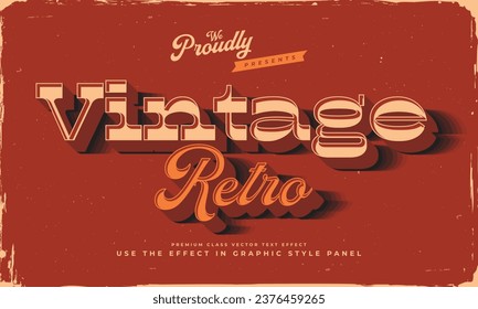 tipo de tipografía de tipo de letra de efecto de texto retro editable vintage