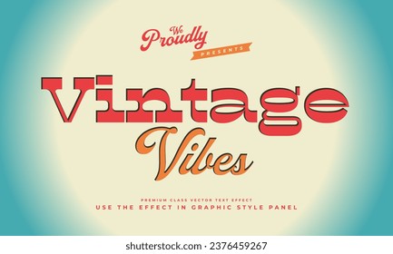 vintage retro editable text effect alphabet font typography typeface