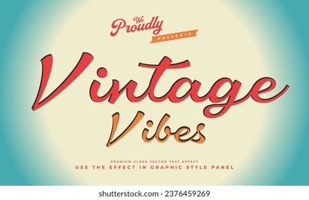 vintage retro editable text effect alphabet font typography typeface