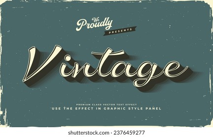 vintage retro editable text effect alphabet font typography typeface