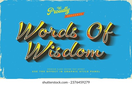 vintage retro editable text effect alphabet font typography typeface