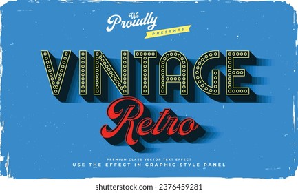 vintage retro editable text effect alphabet font typography typeface