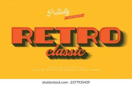 tipo de tipografía de tipo de letra de efecto de texto retro editable vintage