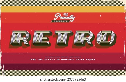 vintage retro editable text effect alphabet font typography typeface