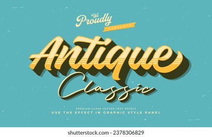 vintage retro editable text effect alphabet font typography typeface