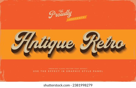 vintage retro editable text effect alphabet font typography typeface