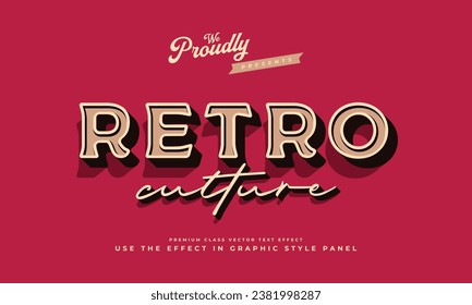 tipo de tipografía de tipo de letra de efecto de texto retro editable vintage