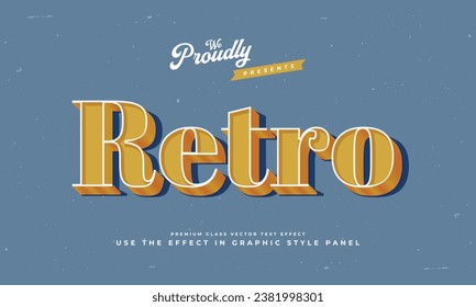 tipo de tipografía de tipo de letra de efecto de texto retro editable vintage