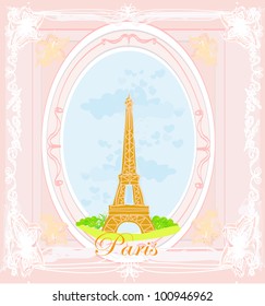 vintage retro Eiffel card
