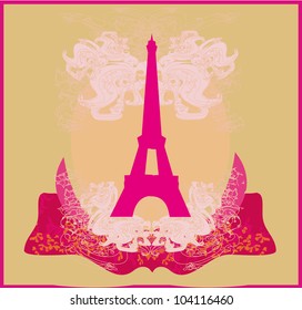 vintage retro Eiffel card