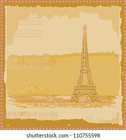  vintage retro Eiffel card