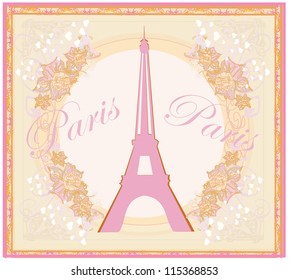  vintage retro Eiffel card