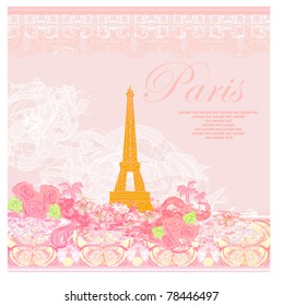 vintage retro eiffel card