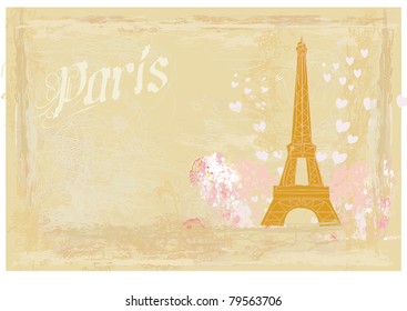 vintage retro eiffel card