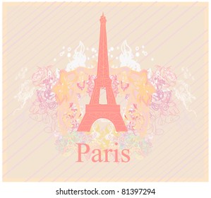 vintage retro Eiffel card