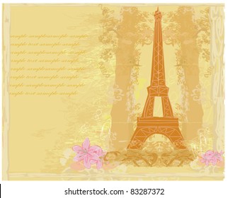vintage retro Eiffel card