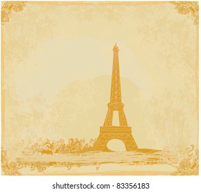vintage retro Eiffel card