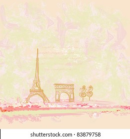vintage retro Eiffel card