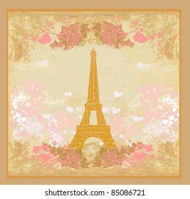 vintage retro Eiffel card