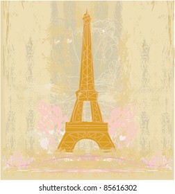 vintage retro Eiffel card