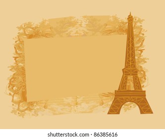 vintage retro Eiffel card